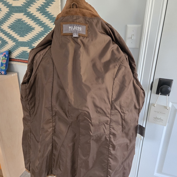 Wilsons Leather Tan Suede Leather Jacket Coat Size Large - Picture 8 of 9